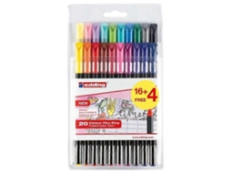 Canetas Edding Classic Fineliners, Pacote Com 20, Multicoloridas, 1200 Olysi Shop