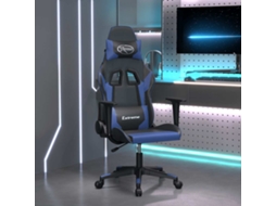 Vidaxl Cadeira De Gaming Couro Artificial Preto E Azul