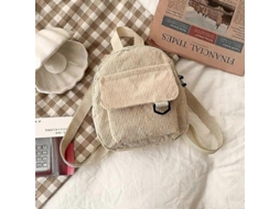 Mini Mochila Feminina De Veludo Cotelê De Cor Sólida 2022, Mochila Pequena Casual Simples, Adequada Para Estudantes E Viagens Olysi Shop