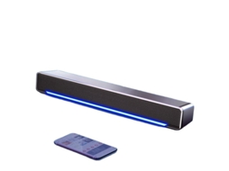 Soundbar HEXINYIGJLY com Graves Usb 3.5mm Altifalante estéreo com luz Led, para computador e portátil preto