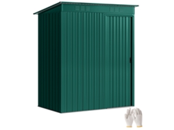 Casinha de Jardim CHEZMOI em aço com ventilação e porta de correr, 159x106x181 cm (Verde)