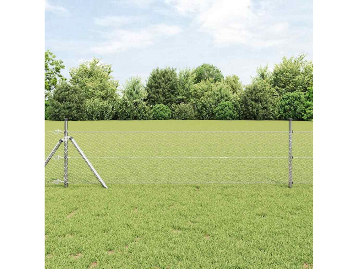 Vidaxl Fixação Para Cerca Hexagonal No Chão 50 X 0,8 M Aço Galvanizado