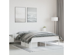 Vidaxl Estrutura De Cama 150x200 Cm Metal Branco