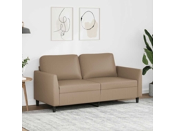 Vidaxl Sofá De 2 Lugares 140 Cm Couro Artificial Cor Cappuccino