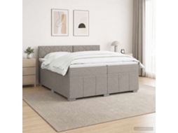Vidaxl Cama Box Spring Com Colchão Cinzento-acastanhado 200 X 200 Cm