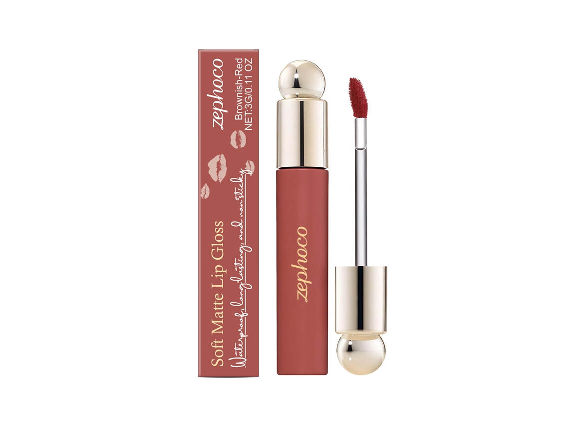 Brilho Labial Zephoco Silky Light Mist Cor Marrom-vermelha Natural