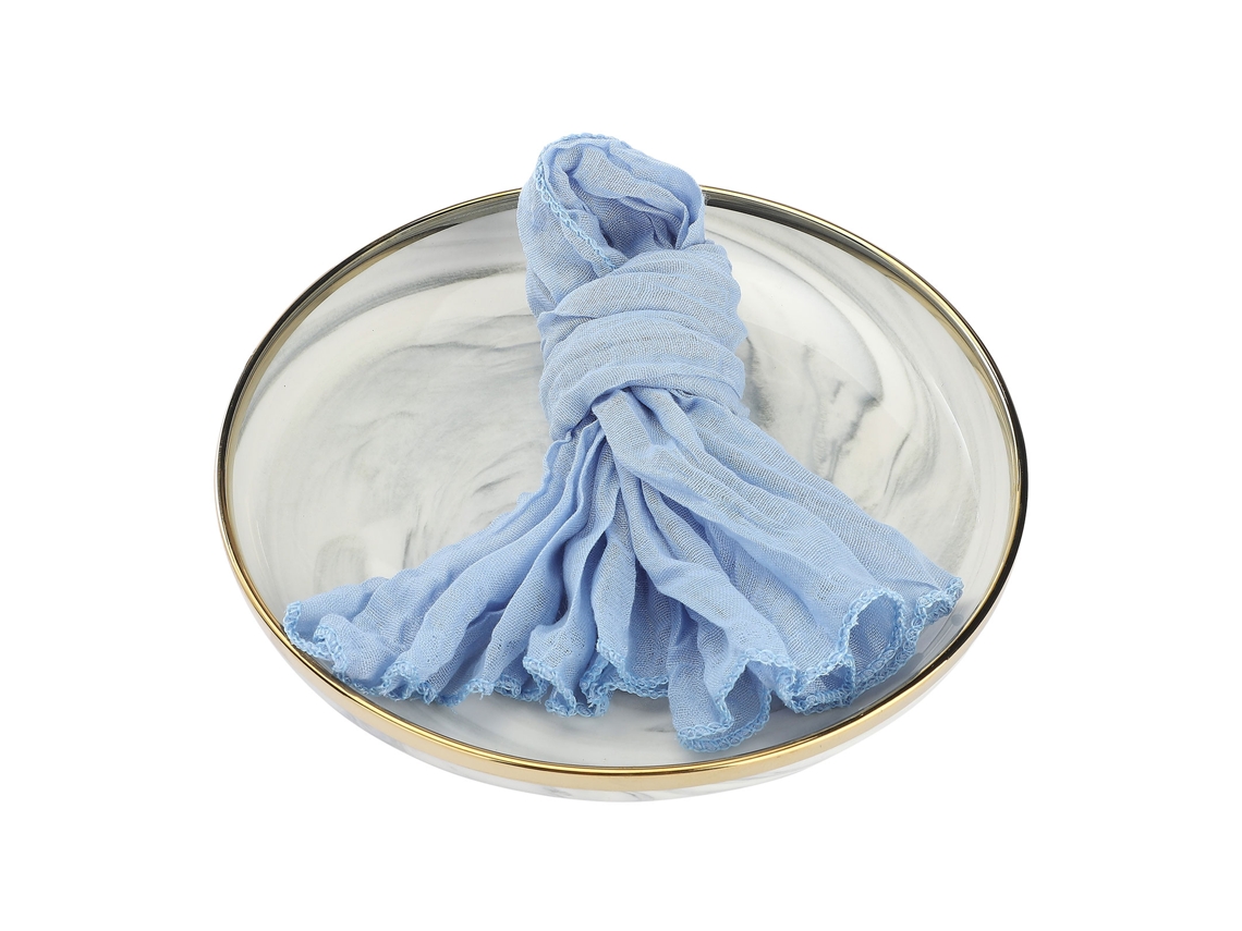 Laxiscreed Pack De 5 Guardanapos Azul Claro 53x35cm Para Mesa Com Textura Antirugas