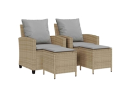 Garden Sofa Set, Garden Sofa Sets Vidaxl Bege Rattan / Vime (n/a)