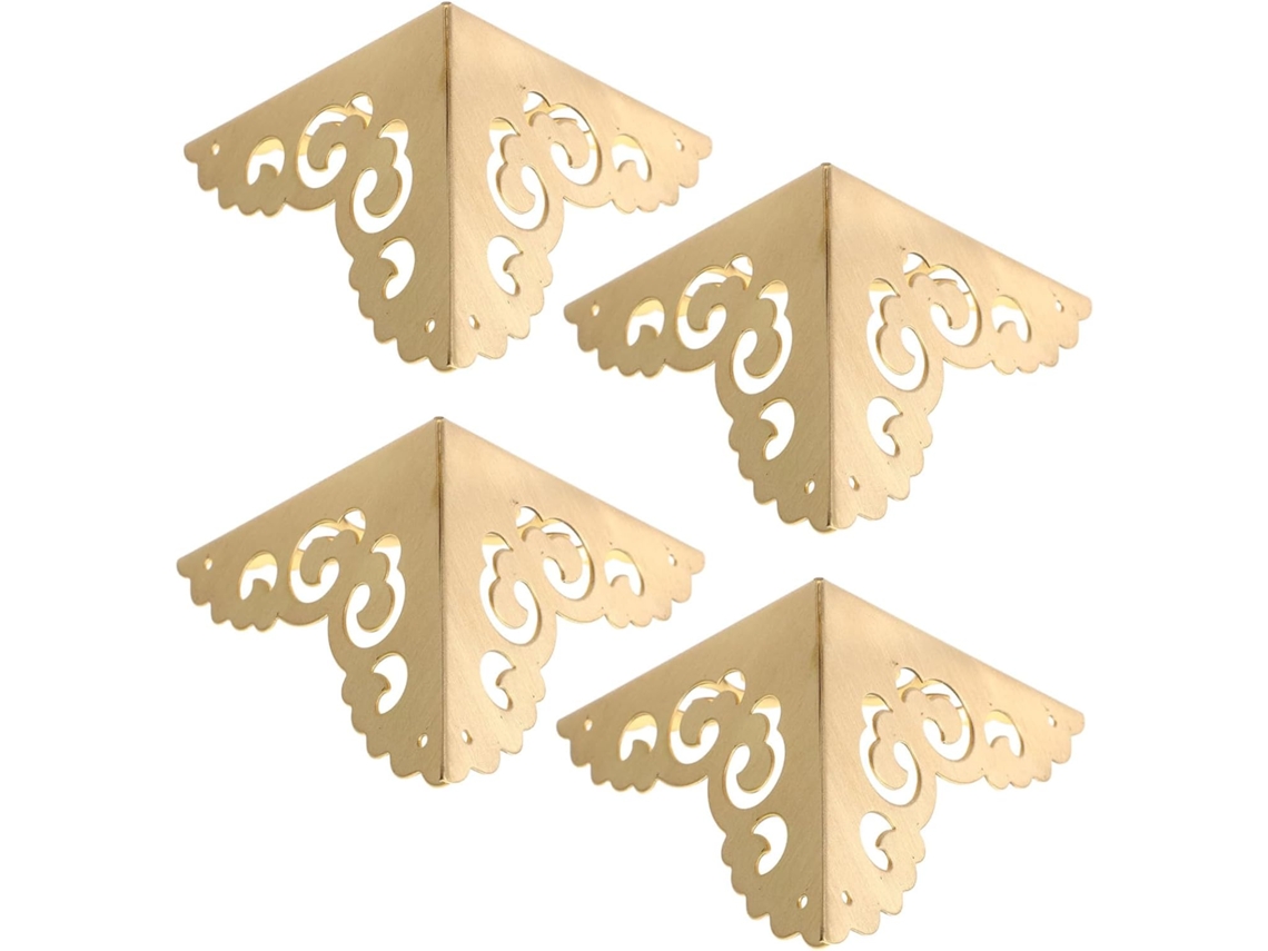 Homoyoyo Conjunto De 4-protetores Canto Metálicos Decorativos Para Portas, Estilo Antigo, Para Caixas De Madeira E Joias