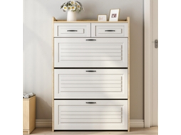 Sapateira Suporte Giratório ZIWEI STORE com 3 Portas e 2 Gavetas em Madeira (80x23,5x131 cm)