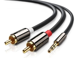 Cabo de Áudio UGREEN (RCA - Jack 3.5mm - 2 m - Preto)