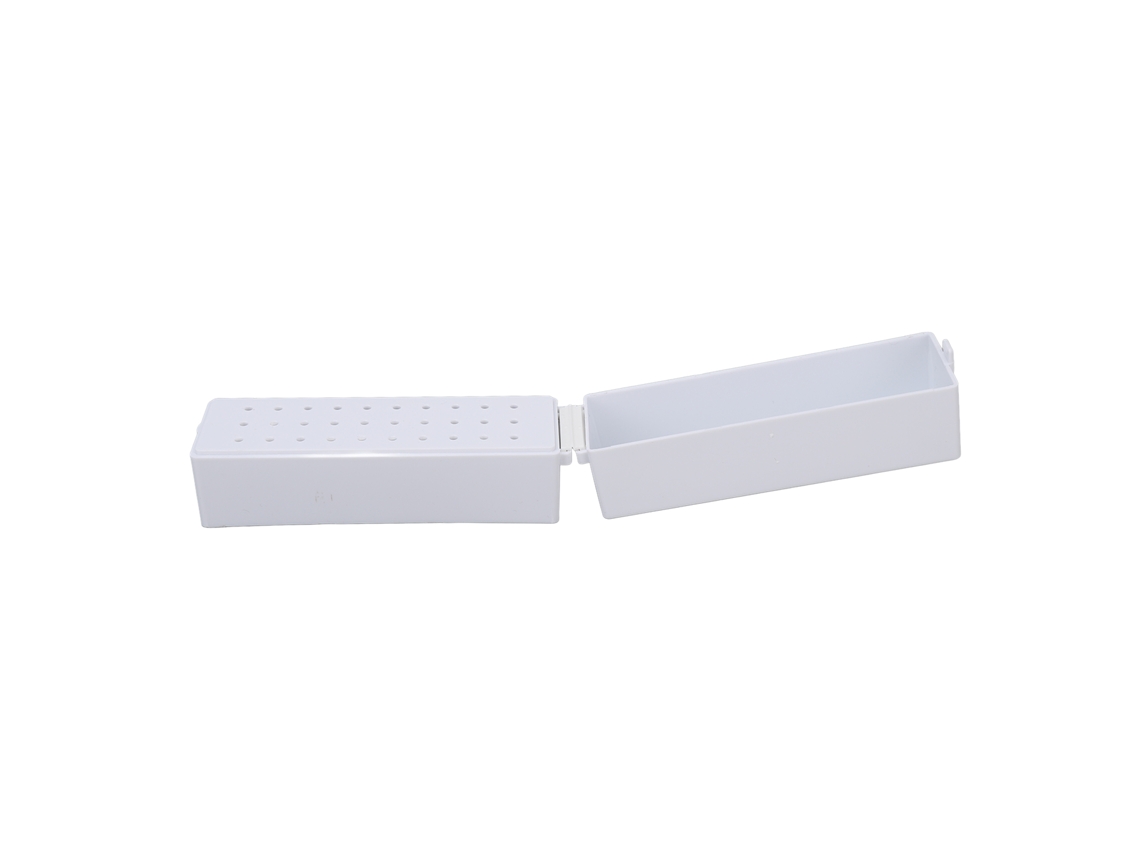 Porta Brocas De Taladro De Uñas Profesional 30 Huecos Contenedor Dustproof Herramientas De Uñas Blanco