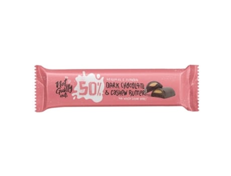 Snack de Chocolate Negro com Cajú 50% Cacau Sem Glúten NOT GUILTY
