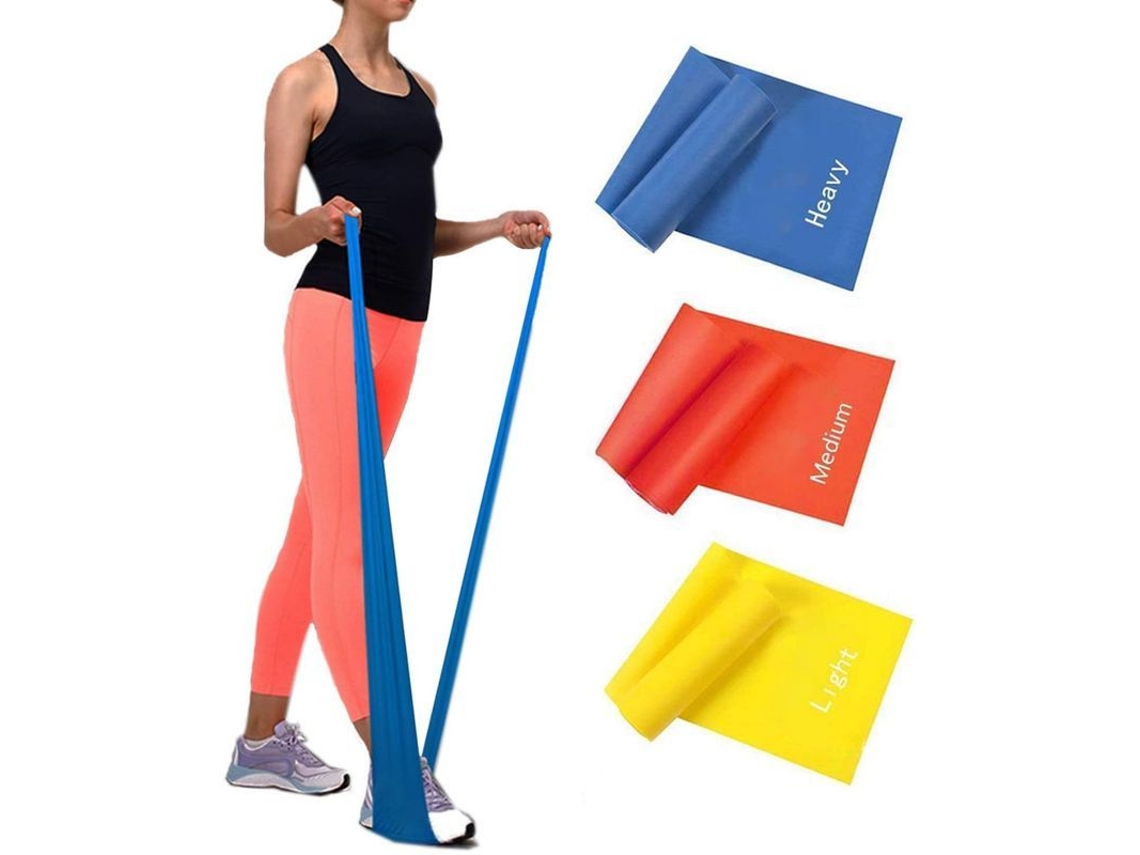Bandas De Entrenamiento, Set De 3, 120x15 Cm, Resistencias Ligera, Media, Fuerte Para Fitness, Rehab, Gimnasia, Fisioterapia