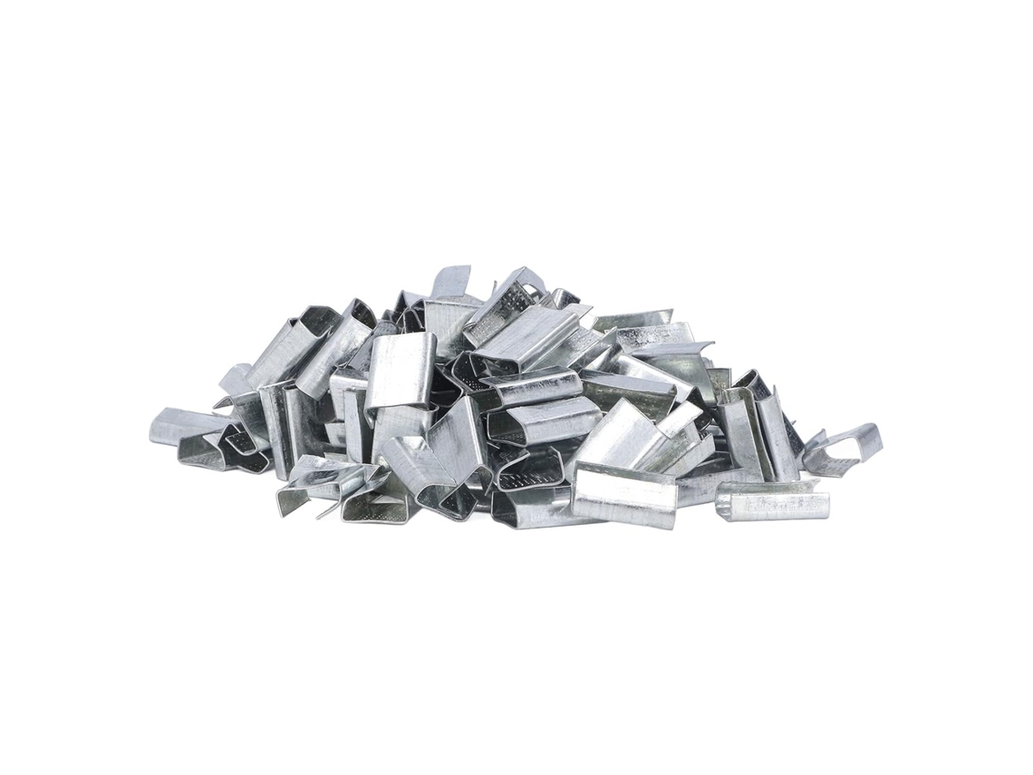 Fivela De Cintagem Em Aço Galvanizado Reforçado Para Cintas Pet De 16 Mm, Pacote Com 200 Unidades, P Gokoco