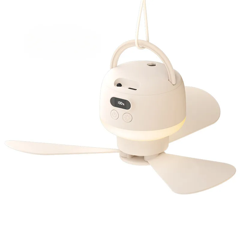 Ventilador Portátil de Pendurar USB 5 Velocidades com Luz LED CZHHMART