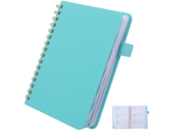 Caderno de Senhas Alfabético A6 com Abas, 14,5 X 11,9 Cm, Capa Flexível Azul, Organizador Internet para Casa e