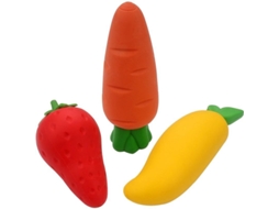 2026rebe 3 Pedaços de Borrachas de Frutas Bonitas, Borrachas de Lápis Duráveis para Crianças, Design Criativo e Tamanho Amplo