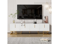 Estante Para Tv Com Design Moderno,estrutura Resistente,gavetas Funcionais E Pés Dourados Perfeita Para Sua Sala De Estar Echo
