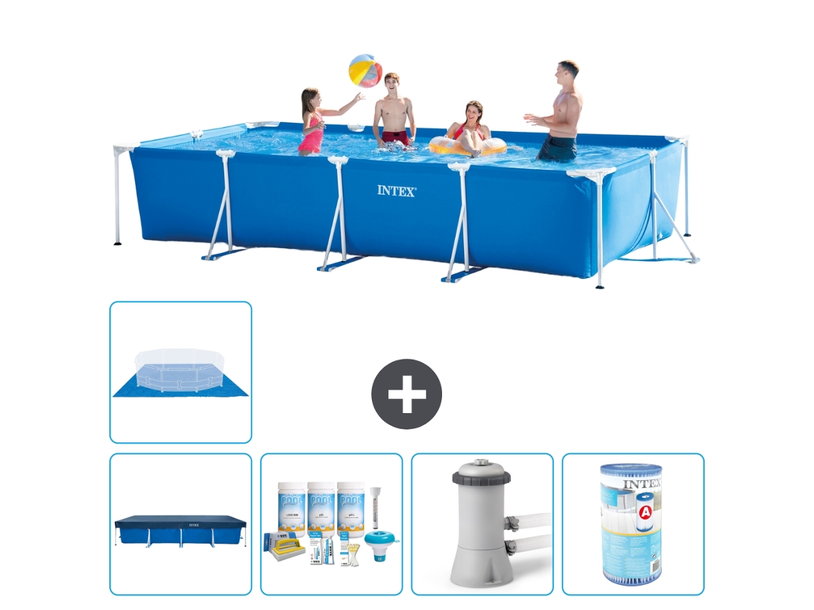 Intex Piscina Com Estrutura Retangular - 450x220x84 Cm - 6-peças S30245