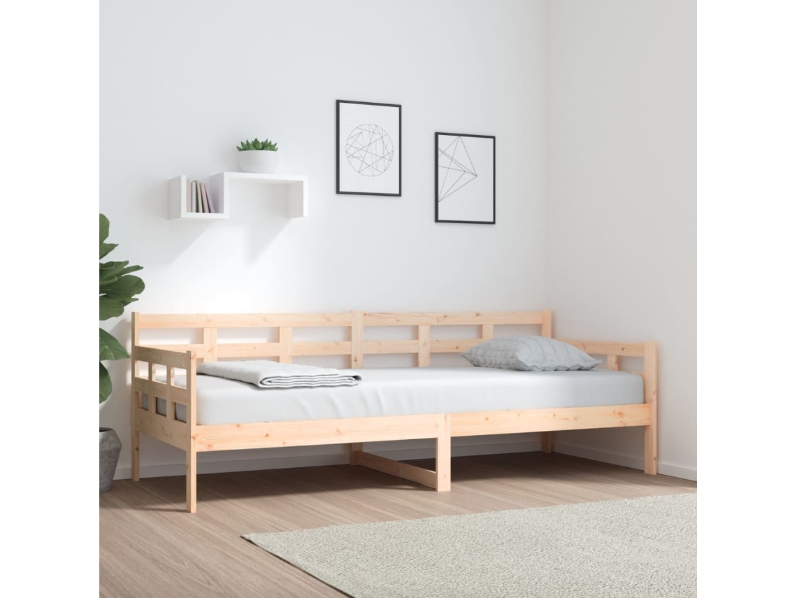 Vidaxl Sofá-cama 80x200 Cm Madeira De Pinho Maciça