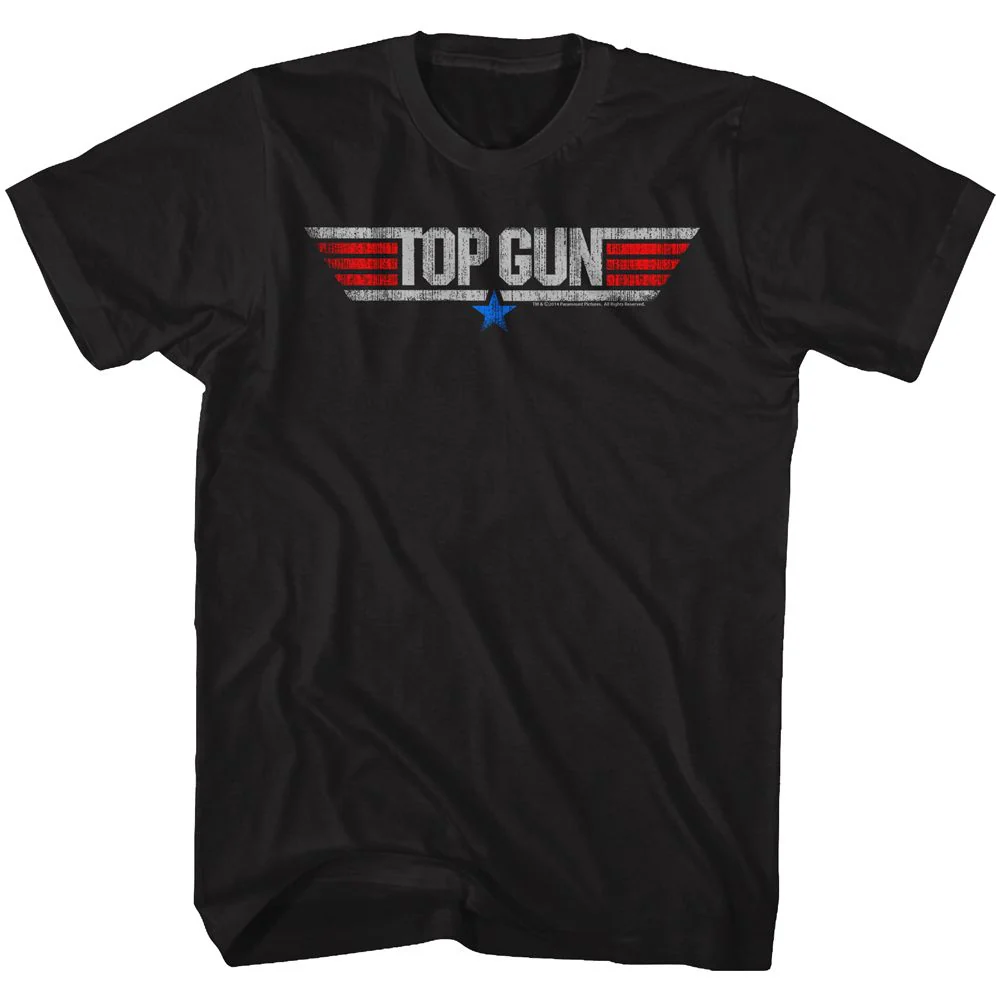 Unisex Adult T-shirt Rockinstone Top Gun Movie Logo Black Sizexxl