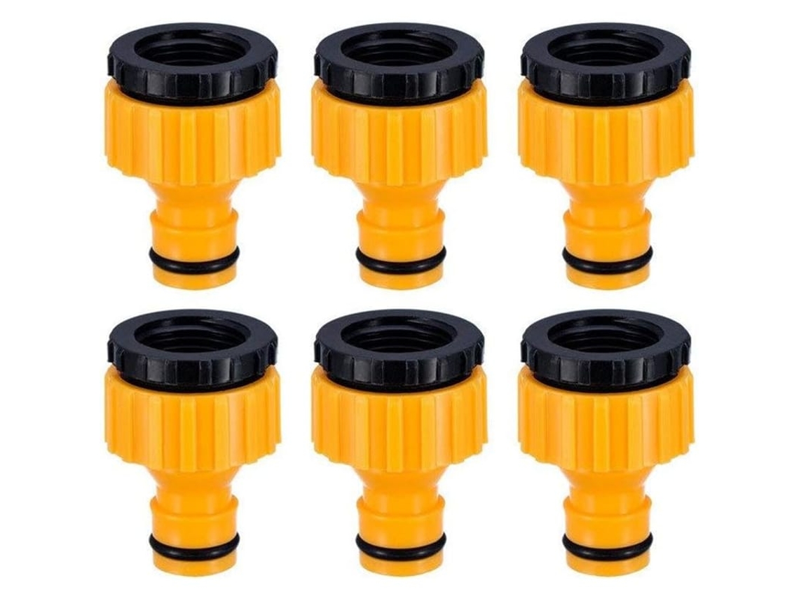 Conector De Torneira De Mangueira Para Jardim 2 Em 1 Bsp 3/4 E 1/2 Polegada Plástico Com 6 Pacotes