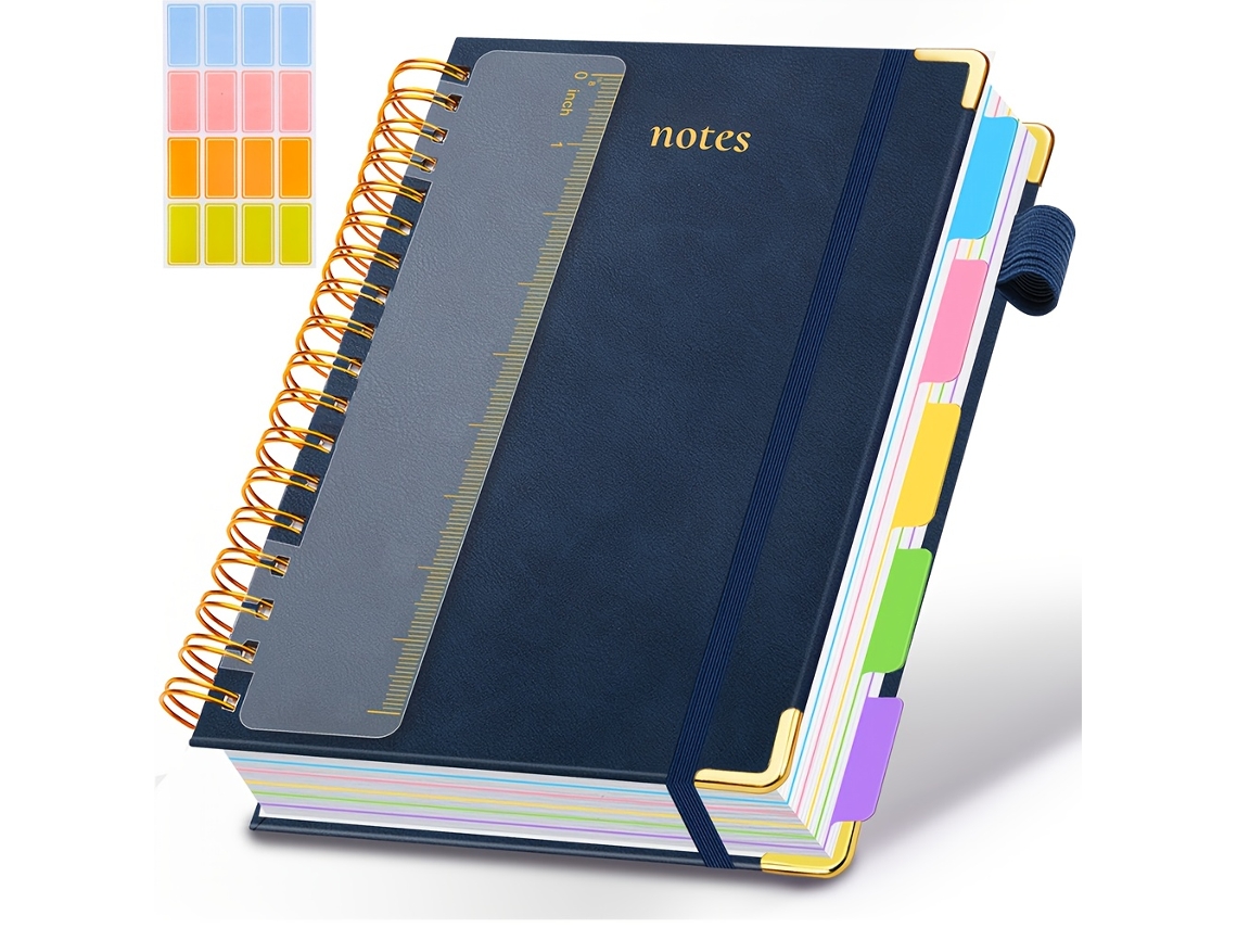 Caderno Espiral A5 Com Capa Dura, 300 Páginas, Papel Grosso, Para Planejamento
