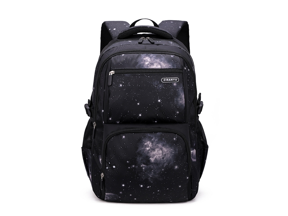 Mochila Escolar Com Céu Estrelado E Suporte Para As Costas.céu Estrelado Completamente Negro
