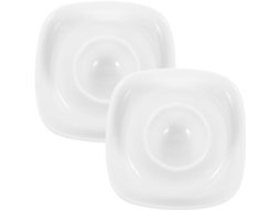 Porta-ovos De Cerâmica Branca, Conjunto De 2 Peças Para Café Da Manhã, Fácil De Limpar