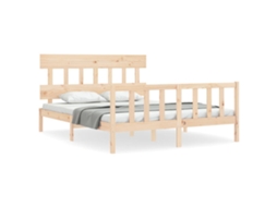 Bed Frame, Bed Frames Vidaxl Marrom Madeira De Pinho (160 X 200 Cm)