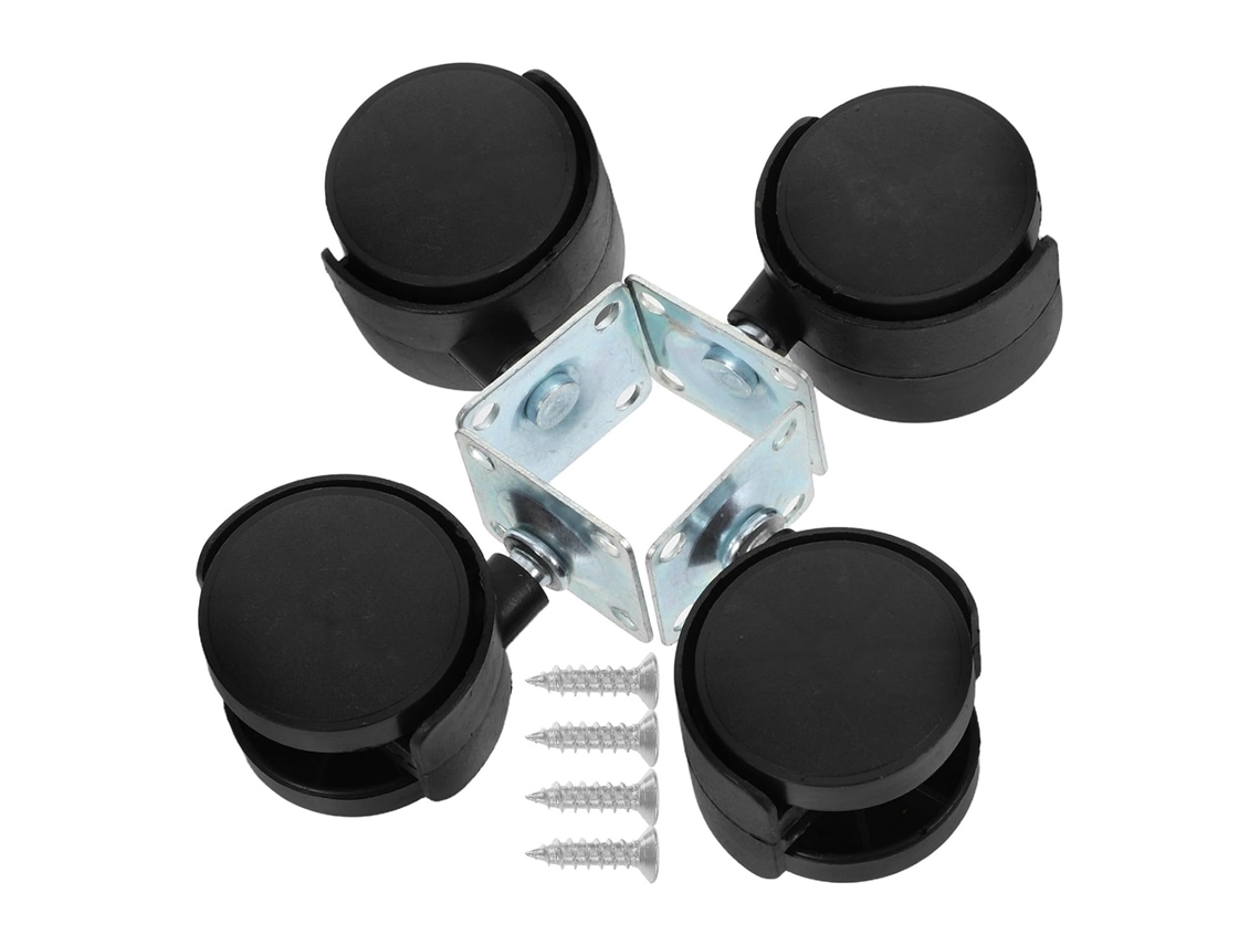 Conjunto Magiclulu Com 4 Rodízios Giratórios Pequenos De Plástico
