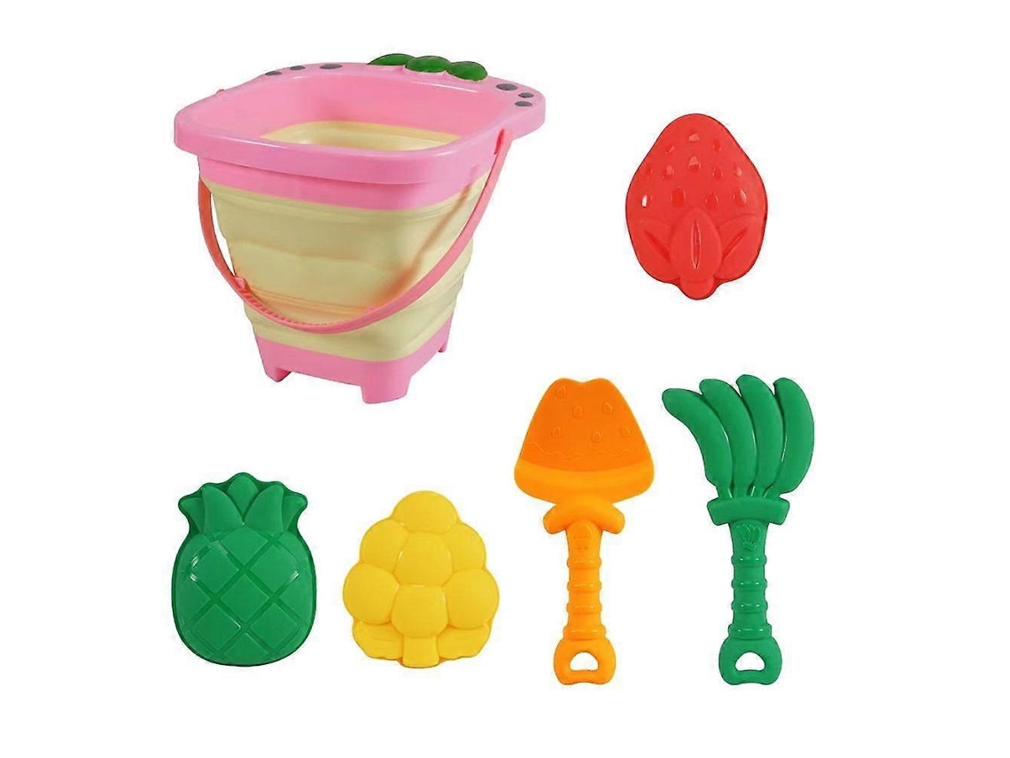 Conjunto De Brinquedos Praia Dobrável Com Balde, Ferramentas Criativas Para Areia E Moldes Frutas. -aquaforge