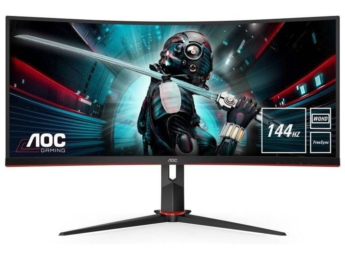 Monitor Gaming Curvo AOC CU34G2X/BK (34'' - 1 ms - 144 Hz - FreeSync)