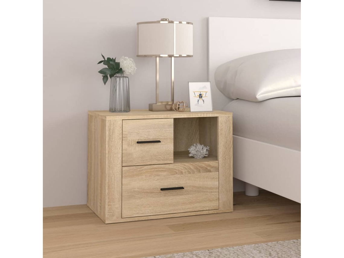 Vidaxl Mesa De Cabeceira 60x36x45 Cm Derivados Madeira Carvalho Sonoma