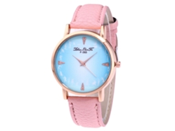 Relógio Zhoulianfa F-393a Rosa Quartz com Pulseira de Couro para Homens e Estudantes