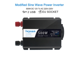 Conversor de energia CC-CA Ivyuan 350 W pico 500 W 12 V 220 V Inversor automático para carro Duas USB Taken Europeu F-500A