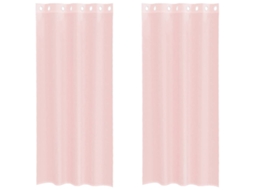 Maison Exclusive - Cortinas De Voile Com Ilhós 2 Pcs Rosa-claro 140x225 Cm