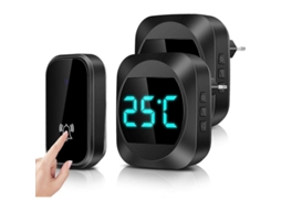 Campainha Sem Bateria Com Design À Prova De Água, Tela De Temperatura E 38 Toques Melódicos