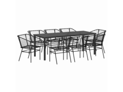 Maison Exclusive - Conjunto De Jantar Para Jardim 9 Unid. Preto Vime Pe