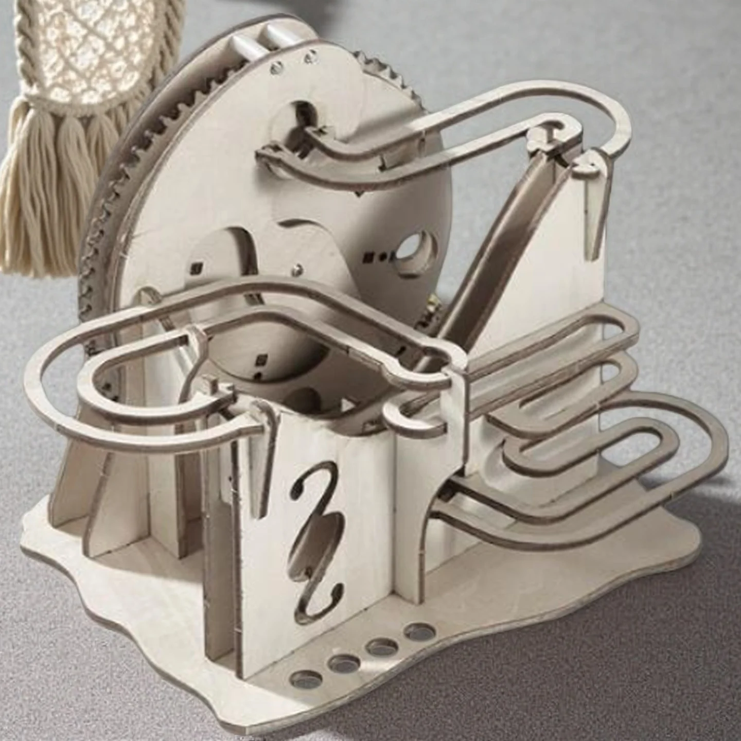 Roda D'água de Madeira 3d com Pista de Mármore, Modelo Mecânico Faça Você Mesmo MDUG (estilo 1)