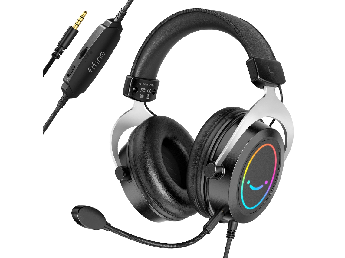 Fone de Ouvido para Jogos, Controles e Microfone Rgb, Entrada 3,5 mm MDUG