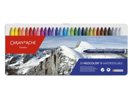 Lápis de Cera CARAN D'ACHE Neocolor Ii Caixa Metálica com 30 Cores
