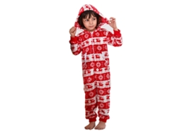 Pijamas Navideños Con Estampado De Copos De Nieve Para Niños 6-7a Con Capucha Y Bolsillos