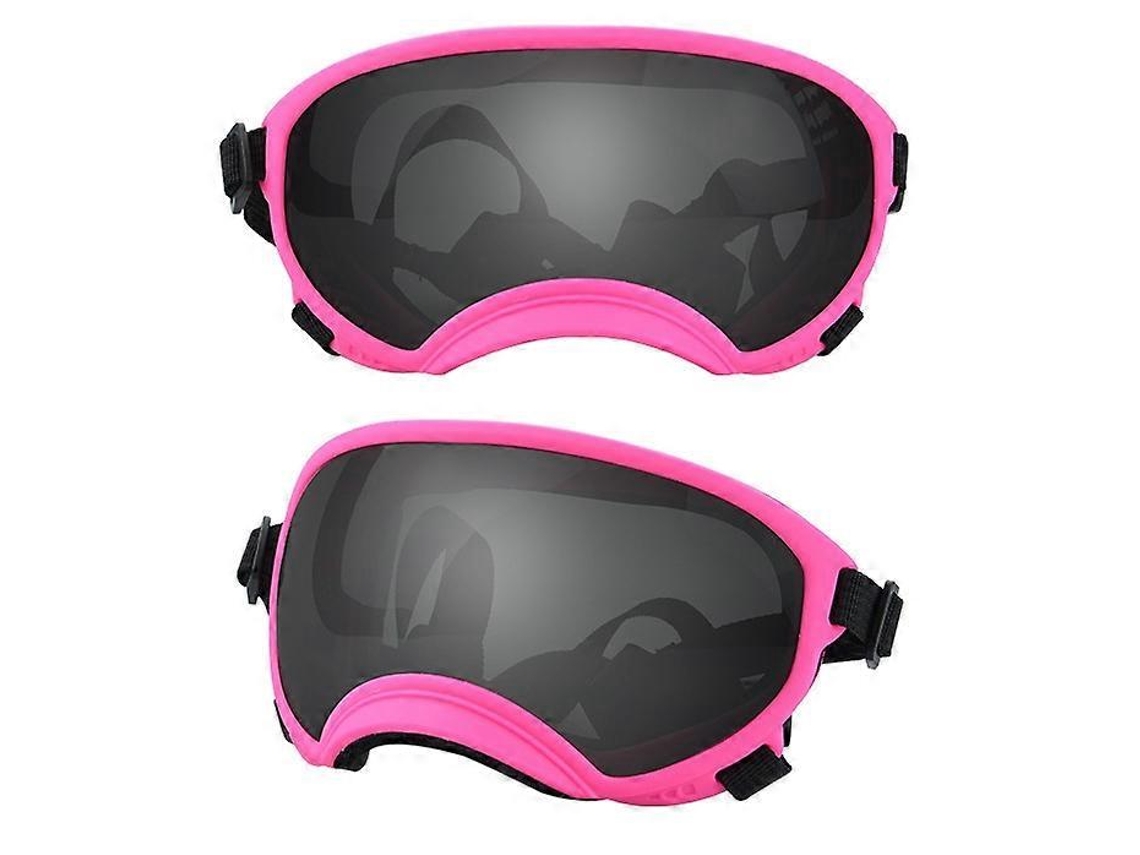 Óculos para Cães Anti uv, Resistente a Impactos, Ajustável, Elástico, Filhotes, Óculos para Cães Grandes, Respiráveis, Rosa e Preto BRILVIBERA