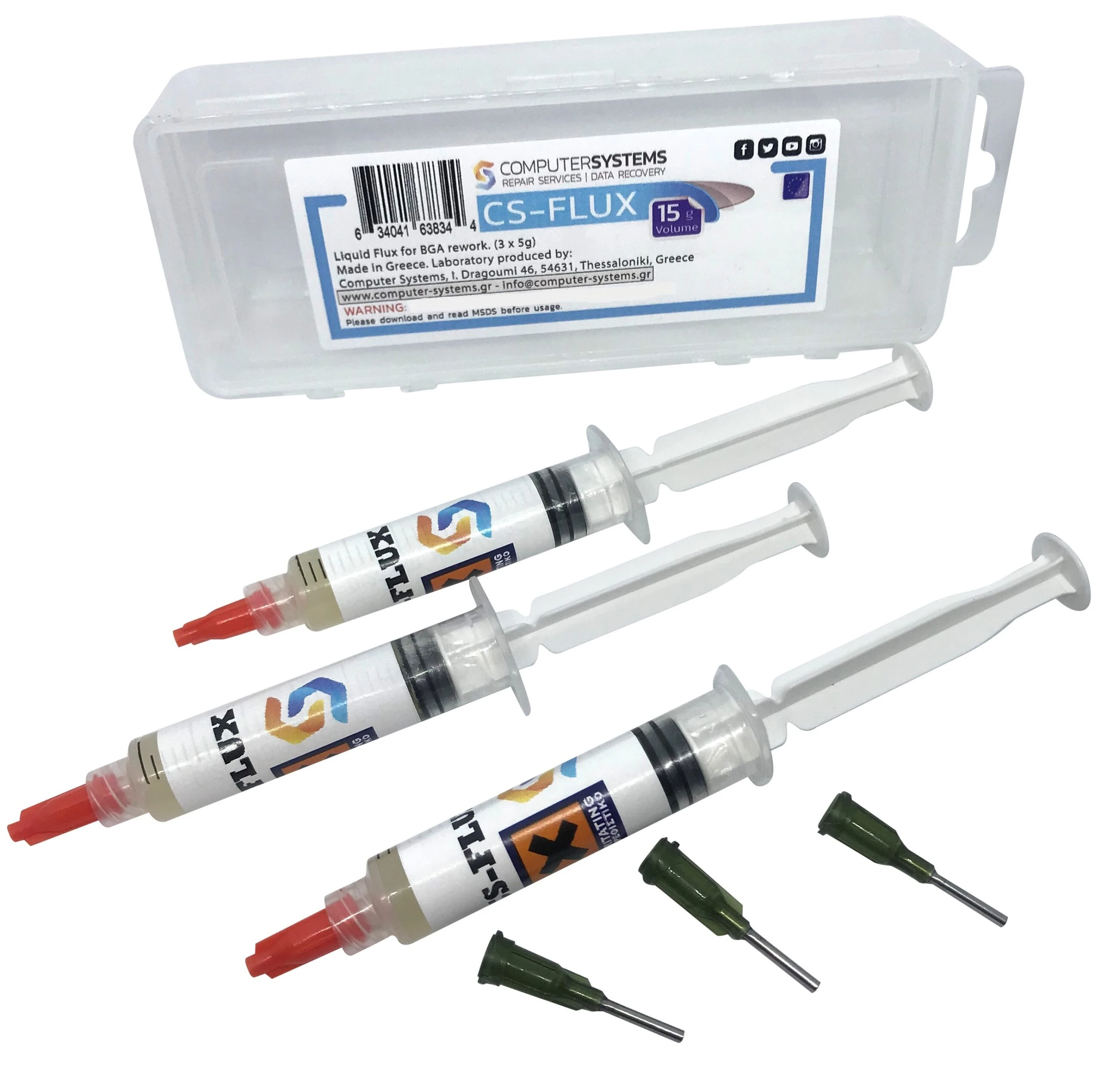 Cs-Flux 15G 3*5G Fluxo Líquido Sem Chumbo Sem Halogênio de Baixa Viscosidade para Retrabalho de Componente Bga