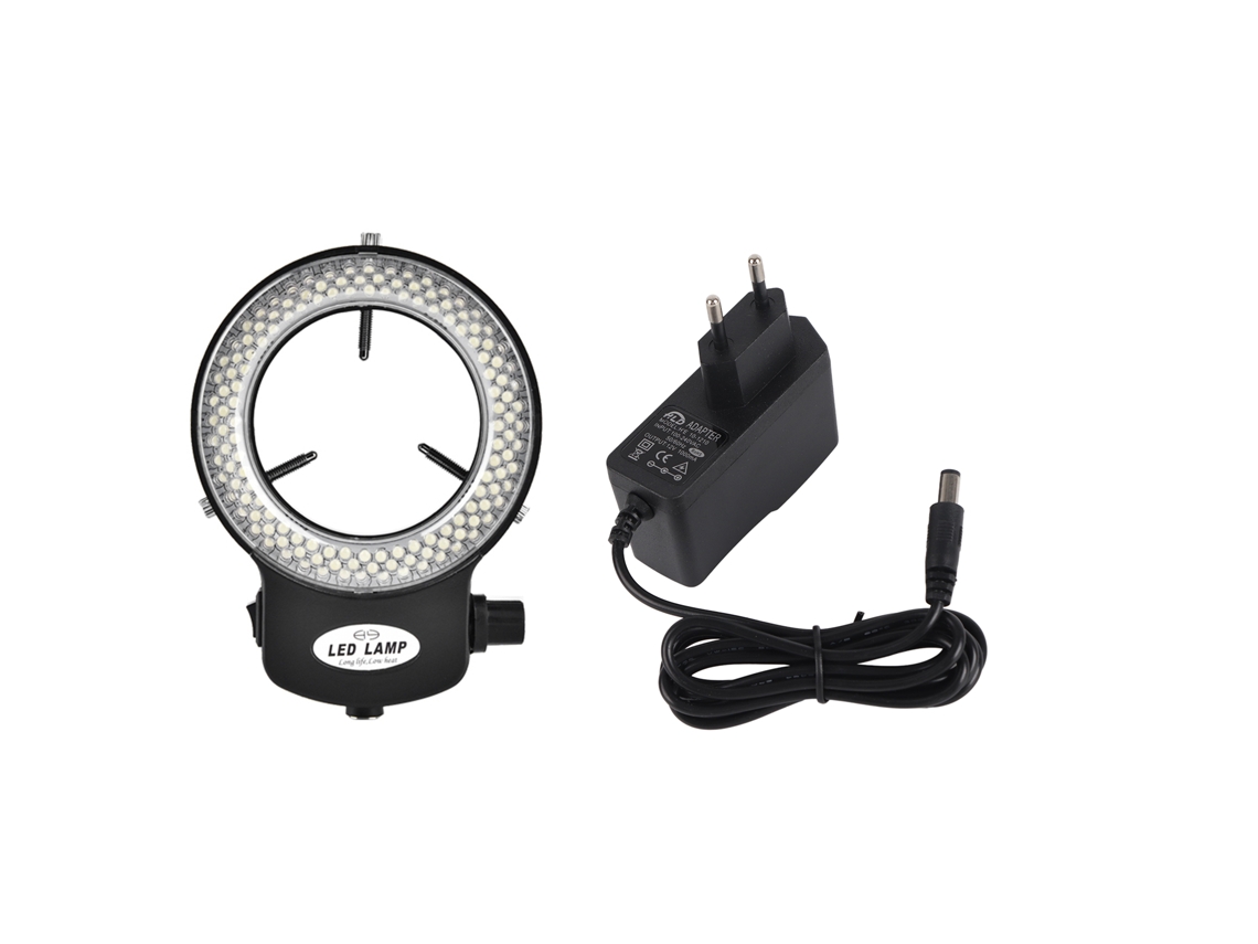 Luz Anular Led 144 Lâmpadas para Microscópio e Câmera com Brilho Ajustável | S/MARCA