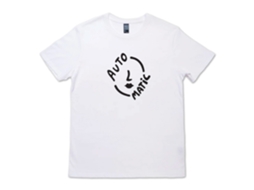 Automatic Face Logo T shirt ROCKINSTONE Unisex Adults Best Sellers Size:m (white)