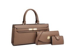Conjunto De Bolsa Feminina De 3 Peças, Bolsa De Luxo Em Couro Pu (cáqui) Cuich
