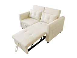 Sofá Loveseat Moderno 3 Em 1 Com Encosto Ajustável, Usb, Bolsos Laterais E Almofadas Para Sala E Quarto